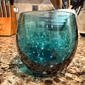 Rounded Aqua Glass Tumbler